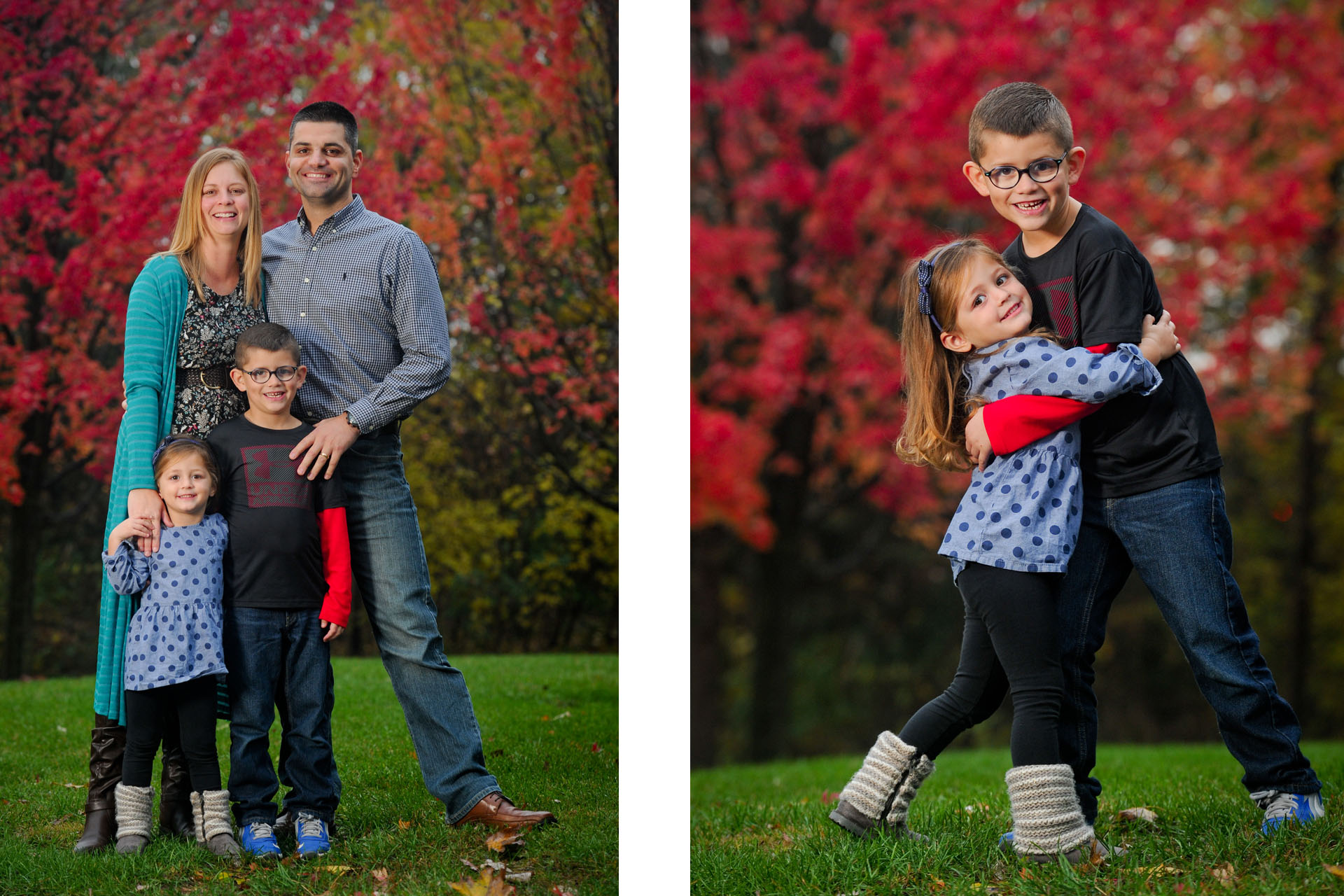 Best Detroit family photographer's fun and candid family photos in a park in the fall for seriously fun family photos in metro Detroit, Michigan.