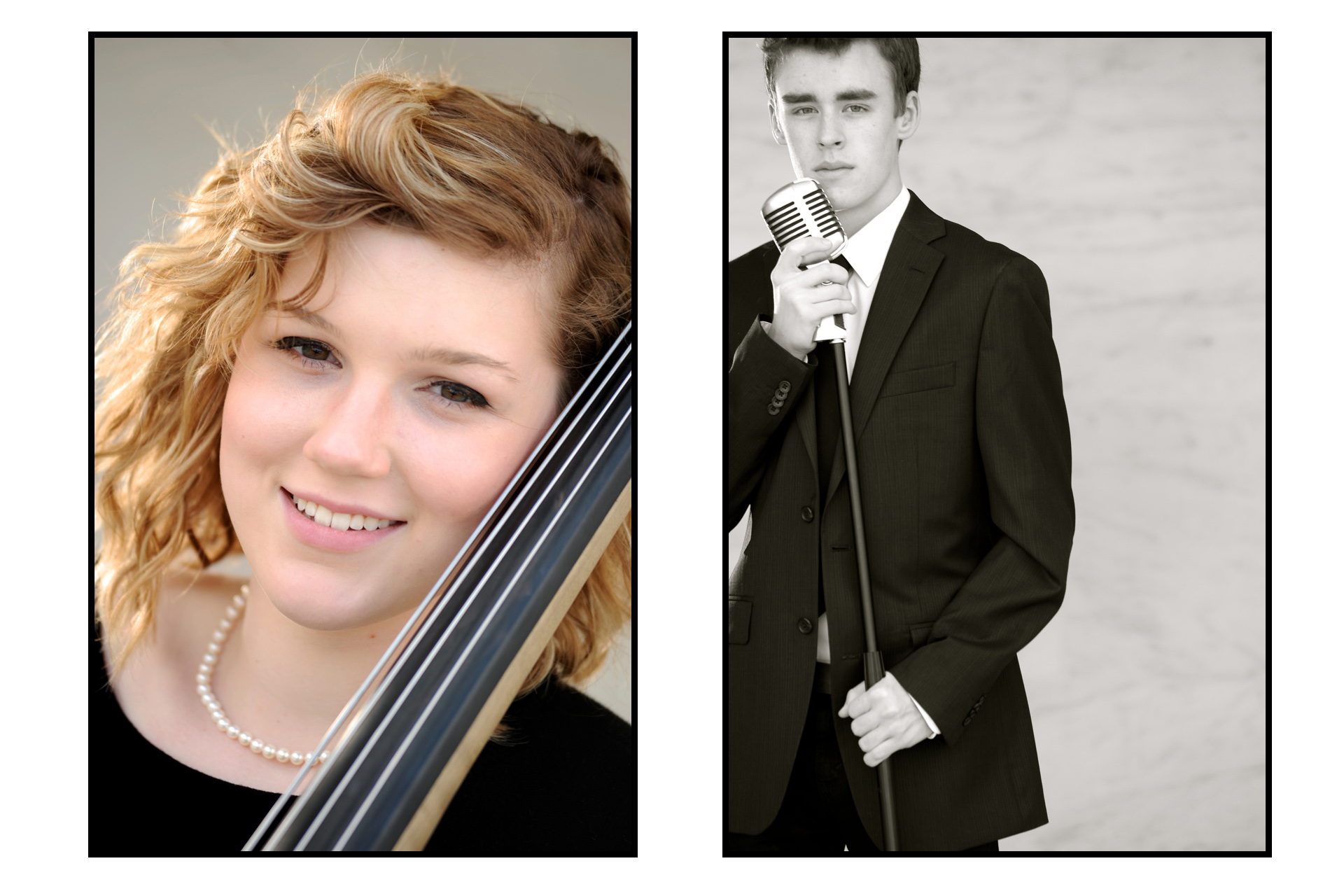 Best Detroit senior photographer's high school senior picture of band and orchestra senior photography using classic elements from downtown Detroit, Michigan.