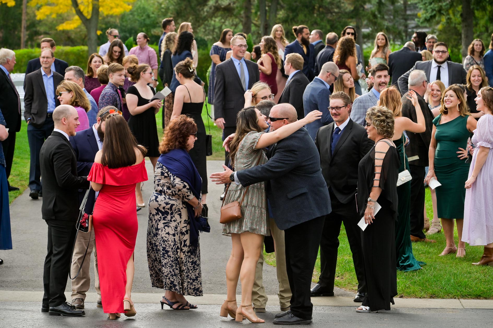 Looking out of a sea of guests having fun at a wedding is fantastic like this one in Grand Blanc, Michigan.