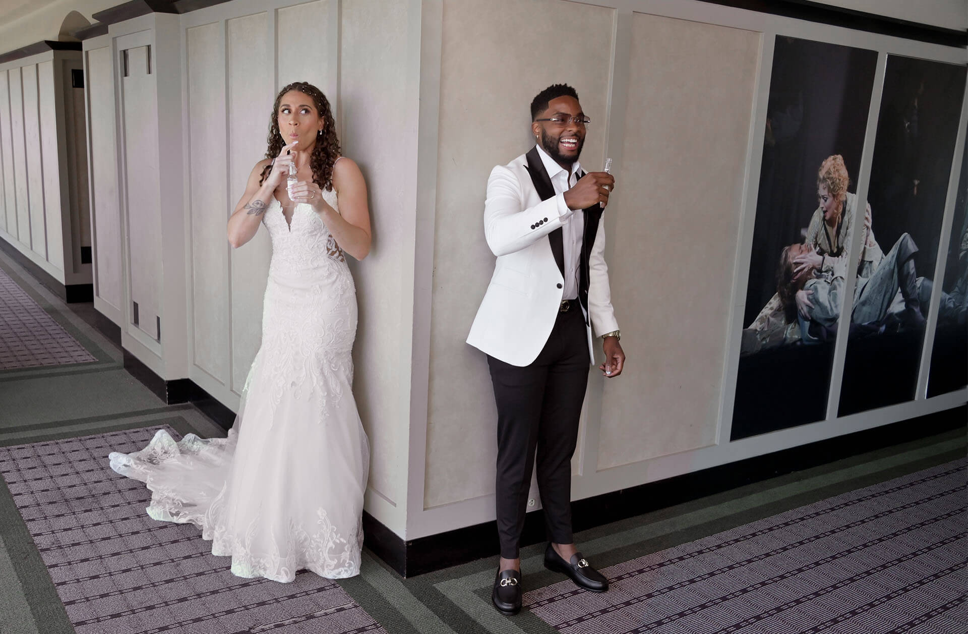 The bride goofs on her 