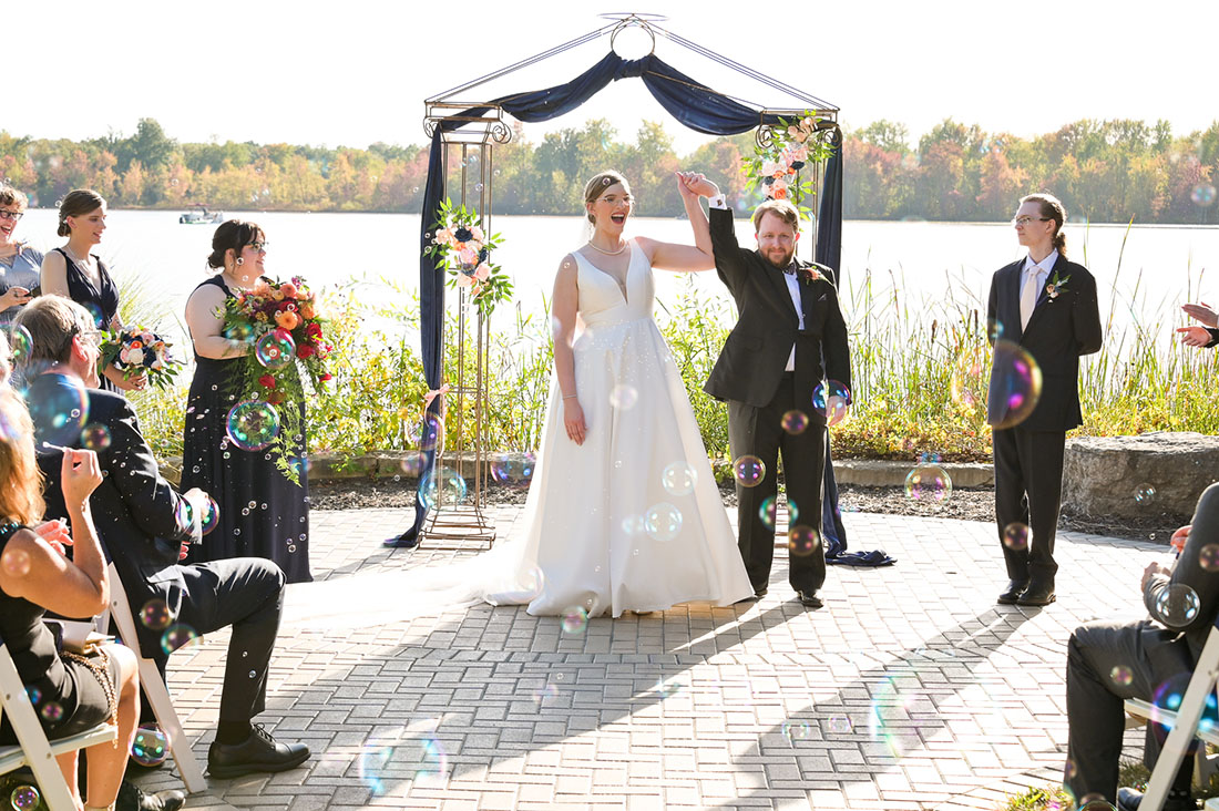 Presenting the couple after their wedding ceremony at the Lakeview Banquet and Event Center in Laingsburg, Michigan.