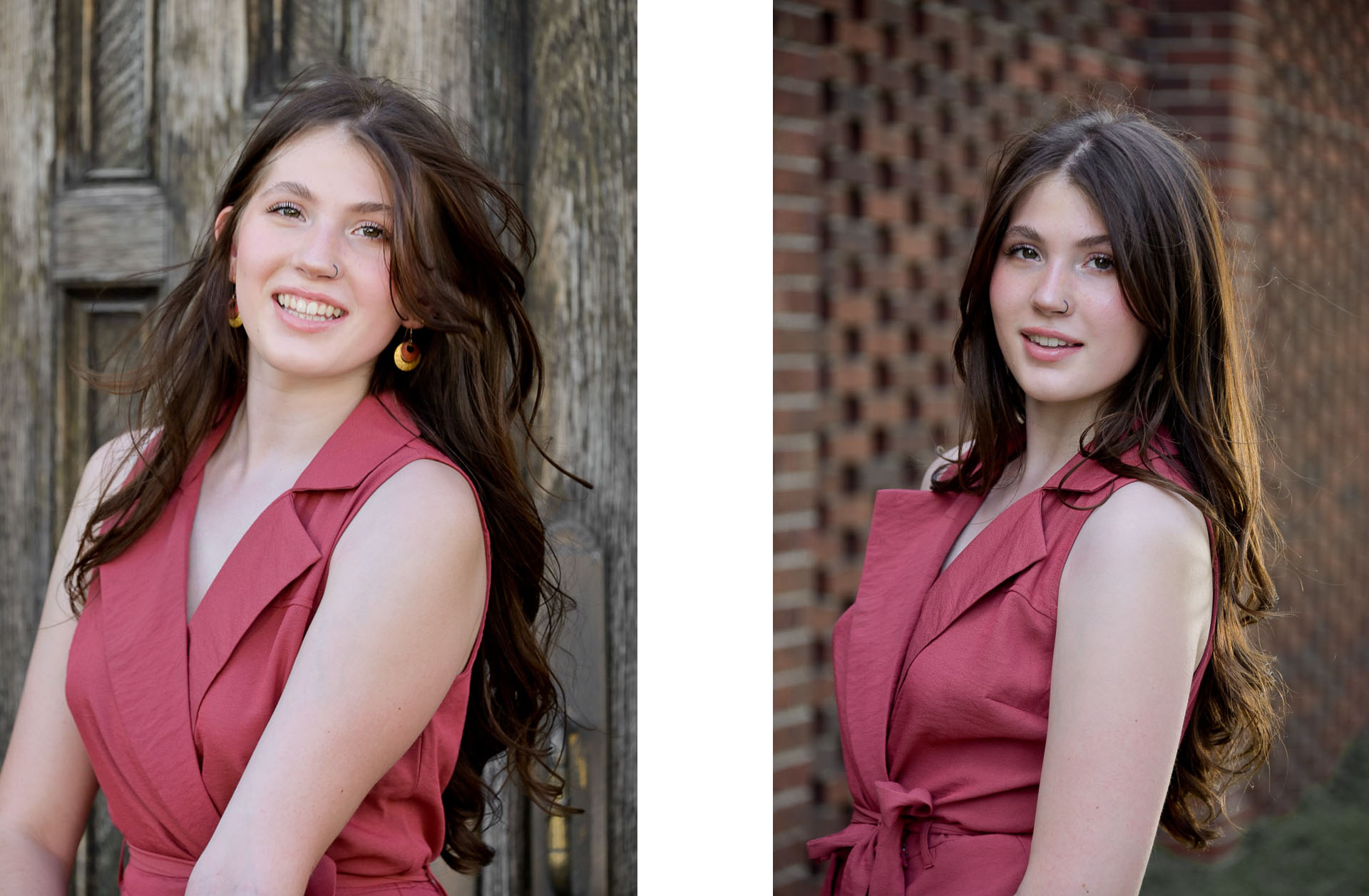 Fraser High School graduating senior taking photos downtown Detroit for her senior pictures with a piece of art.