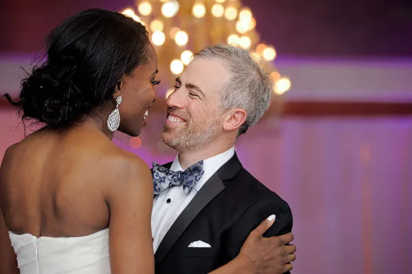 Metro Detroit couple's first dance during bride's Nigerian wedding near Detroit, Michigan.