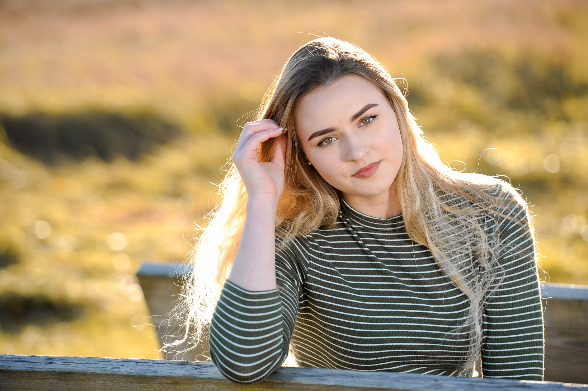 Beautiful light on a senior's photo taken in Troy, Michigan.
