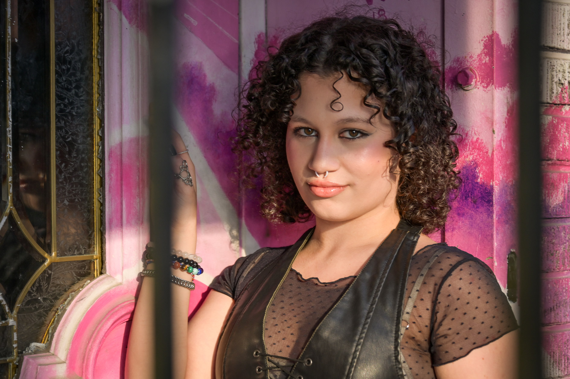  Artistic lighting for a dramatic Birmingham senior picture near Detroit, Michigan.