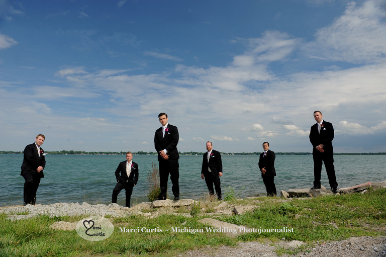 Grosse Ile, Michigan wedding photography of the wedding party.