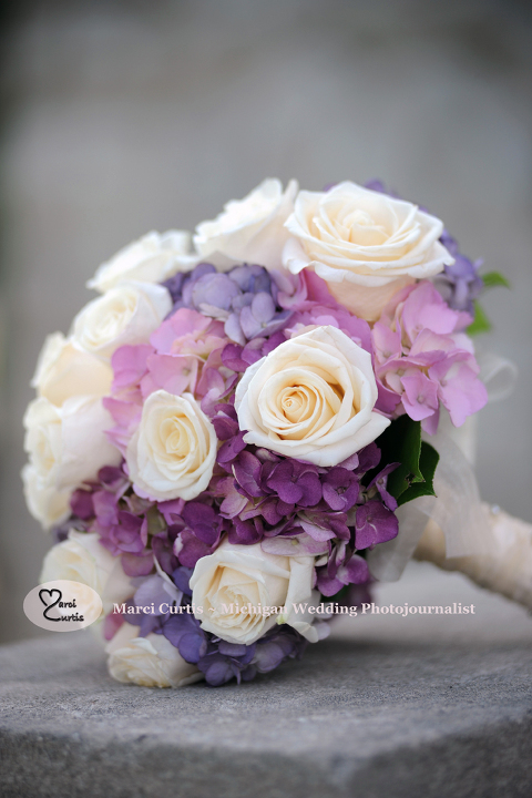 Grosse Ile, Michigan wedding photos of the bride's bouquet.
