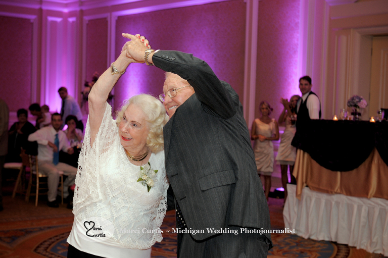 Wedding photography of a Michigan bride and groom's grandparents in Dearborn, Michigan at their wedding reception at The Henry.