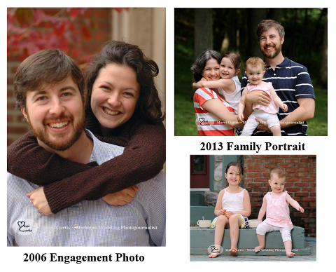 Michigan family portrait photographer shows the changes of one family through the years.