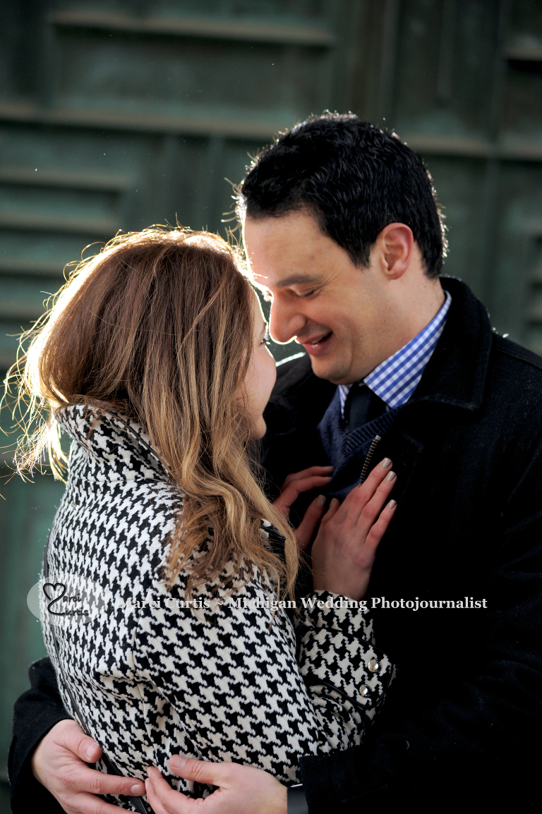 After photographing their Detroit area proposal, I photographed the newly engaged couple.