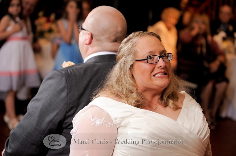 The bride and groom play the Dating Game during their wedding reception at Wellers in Saline, Michigan. I loved Gretchen's expressions!