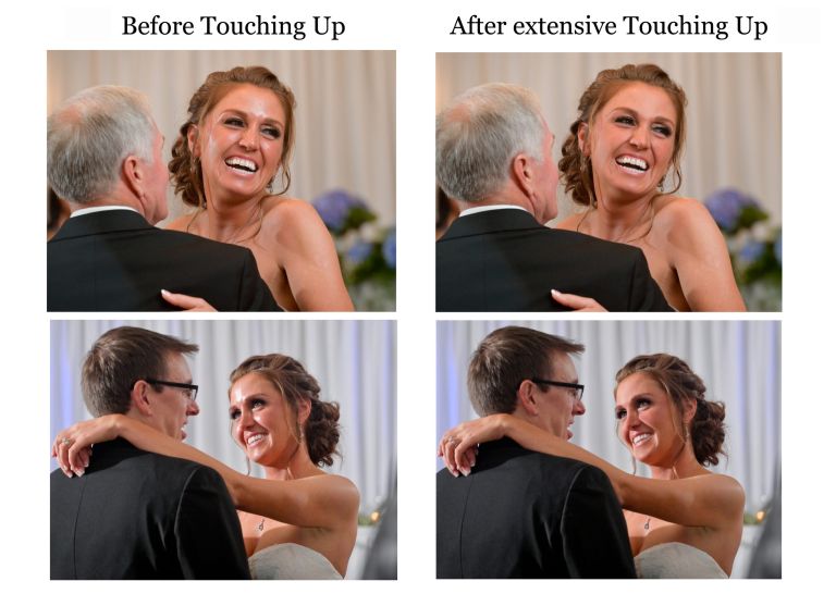 What wedding photos look like when make up doesn't have matte or powder.