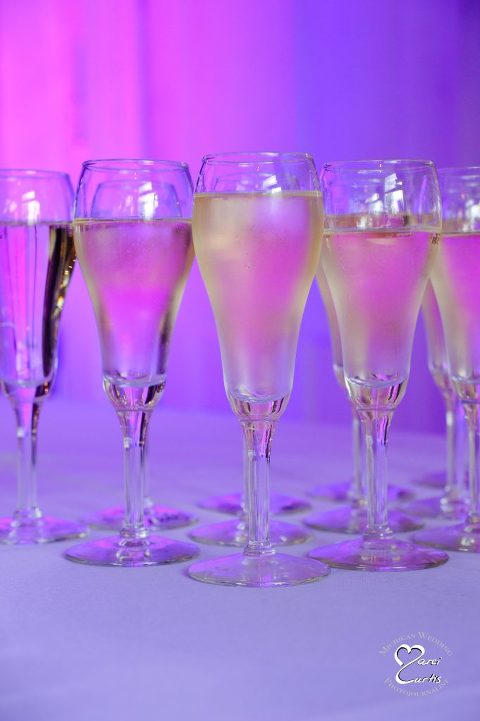 Up lighting with chilled champagne.