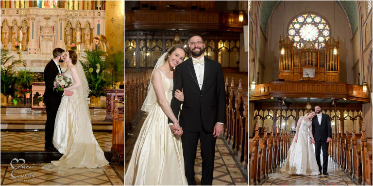 With only family photos to do after their ceremony at the historic St. Anne de Detroit in Detroit, Michigan, we were able to take lots of nice photos of just the two of them.