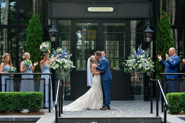 The kiss at the end of the ceremony at Shepherd's Hollows Golf Club Clarkston, Michigan.