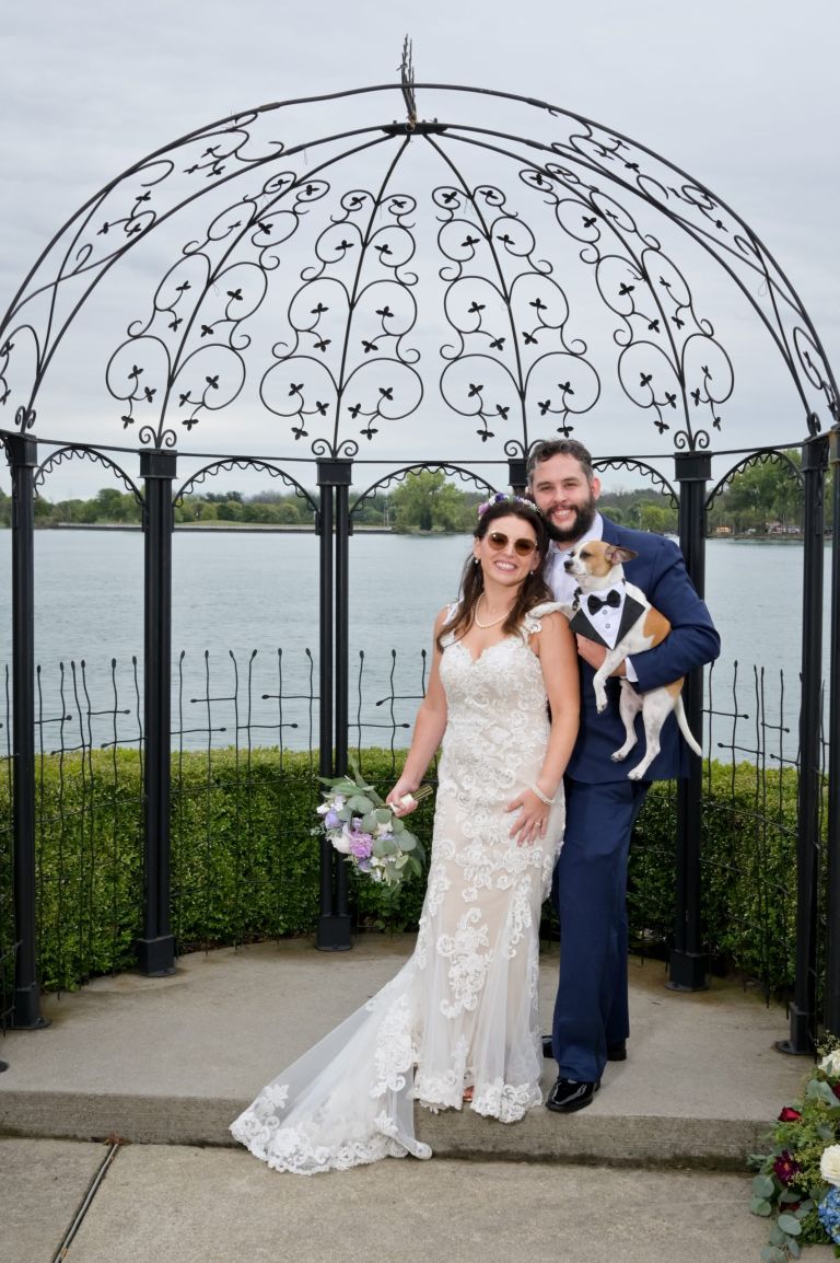 Roostertail Detroit wedding venue with Detroit river background.