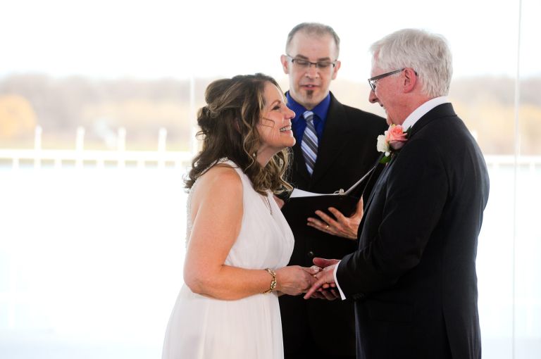 Vows taken upstairs in the top ballroom.