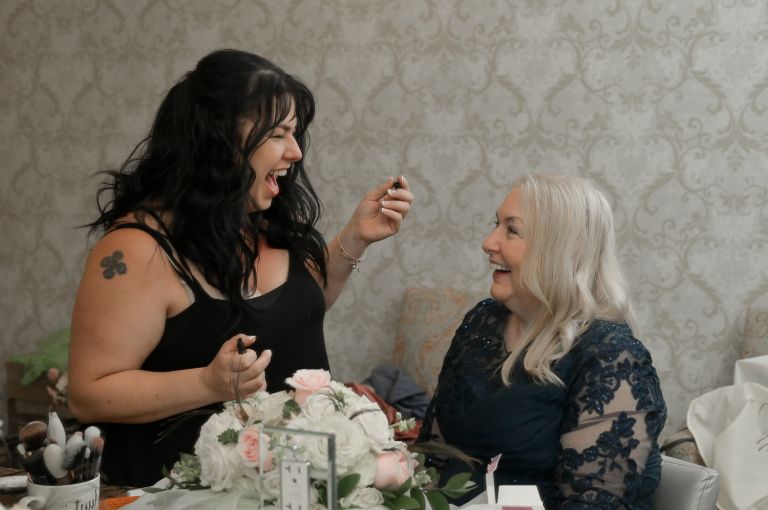 Last minute makeup touch ups.