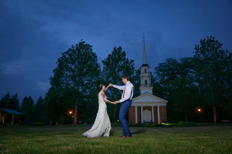 Dancing in the dark at the Martha-Mary Chapel in Greenfield Village, Dearborn, Michigan.