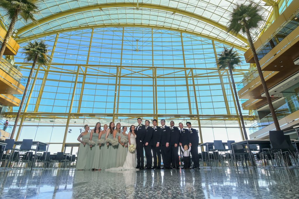 Wedding party at the Ren Cen.