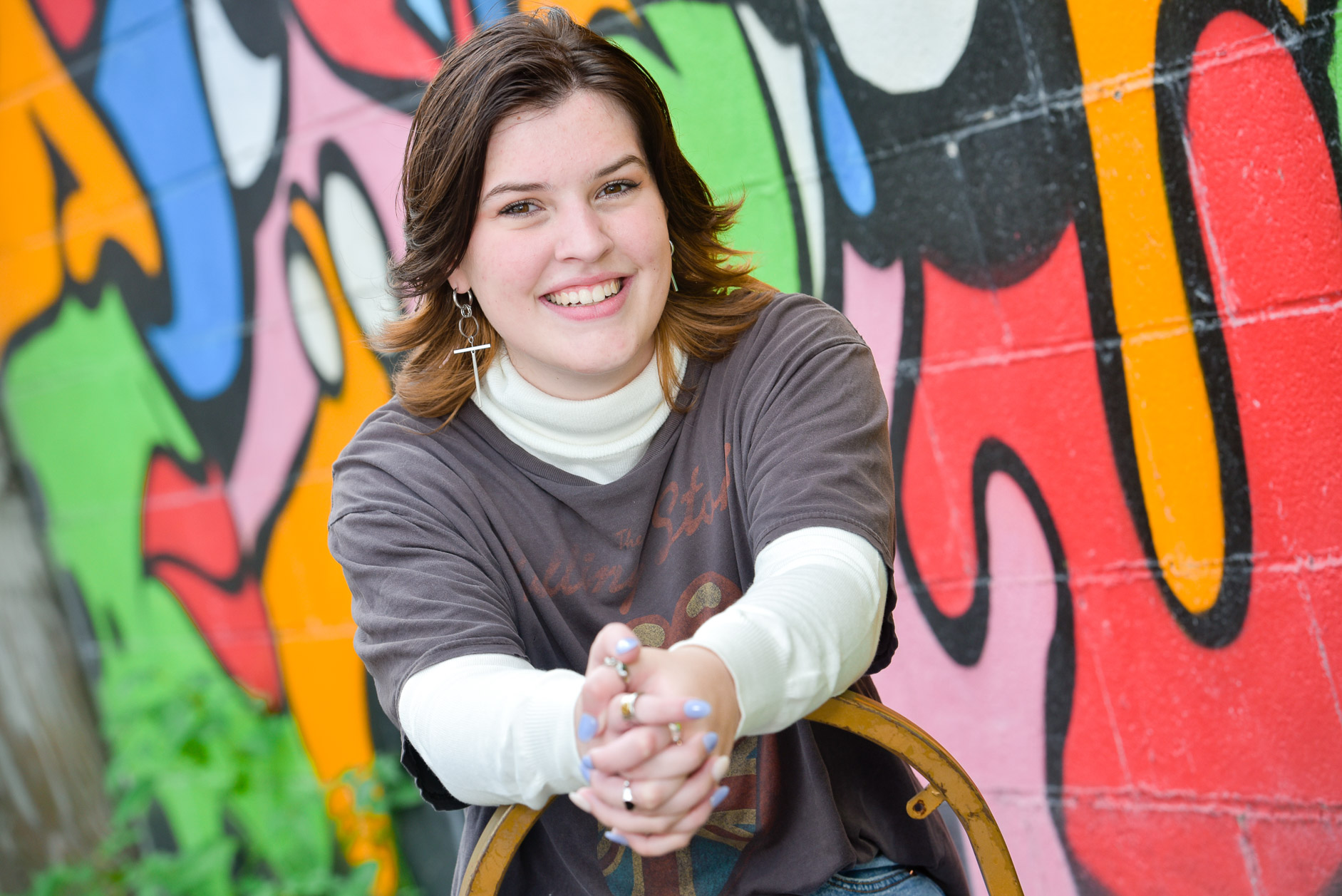 Using lots of color for Carter's senior photos near Detroit, MI with LGBTQ friendly senior photographer.