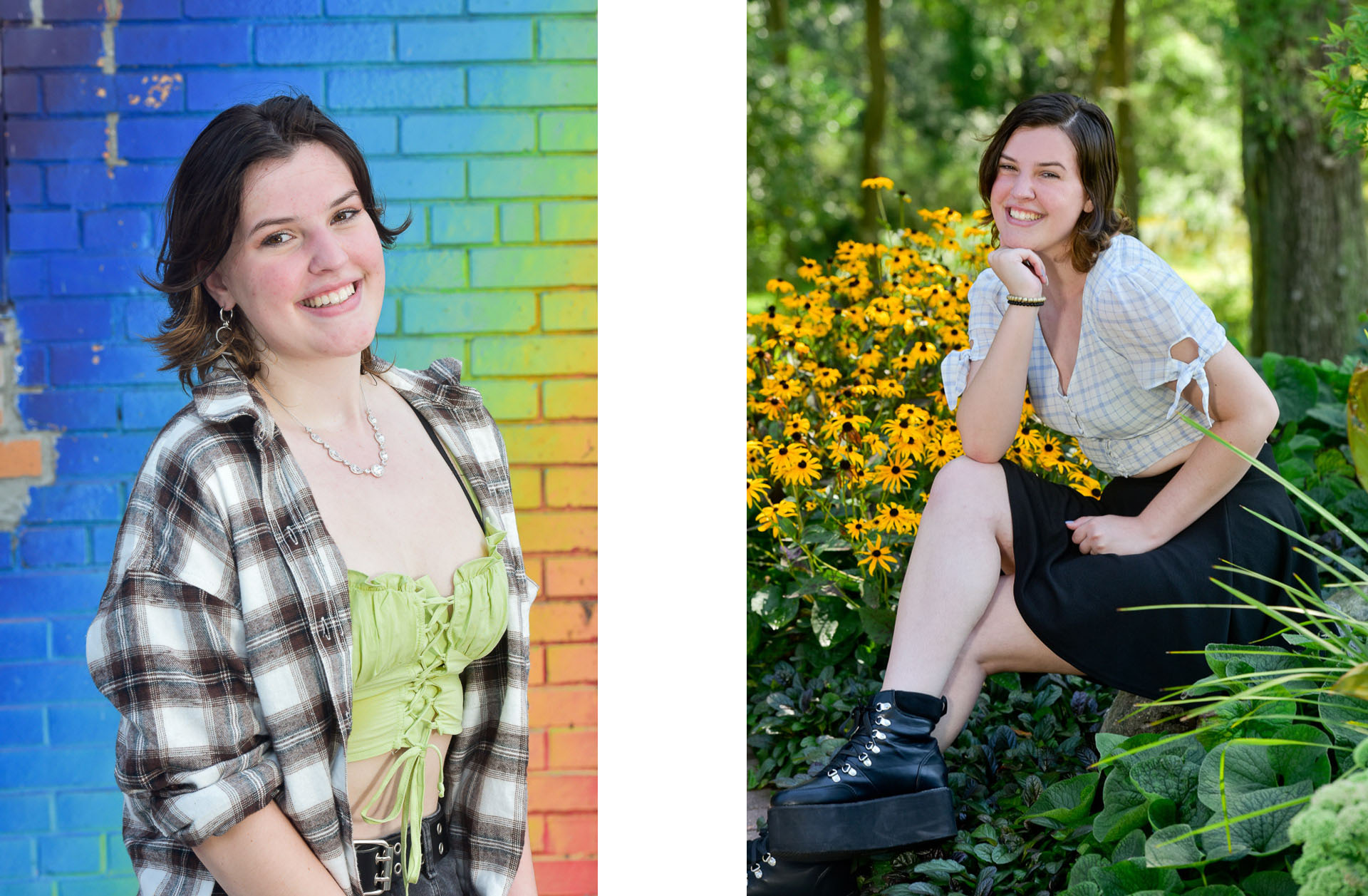 This Bloomfield High School senior split their session over two different days and different locations for their photos.