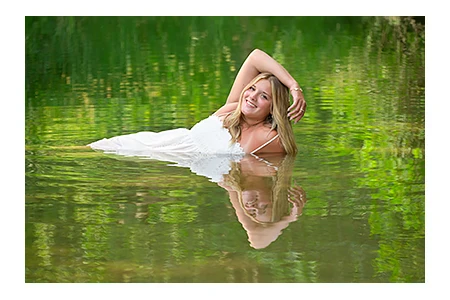 A Troy Athens senior lounges in a lake near Rochester, Michigan.