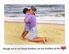 Michigan children's author and illustrator has pages from the book big brother, little brother is filled with photo illustrations