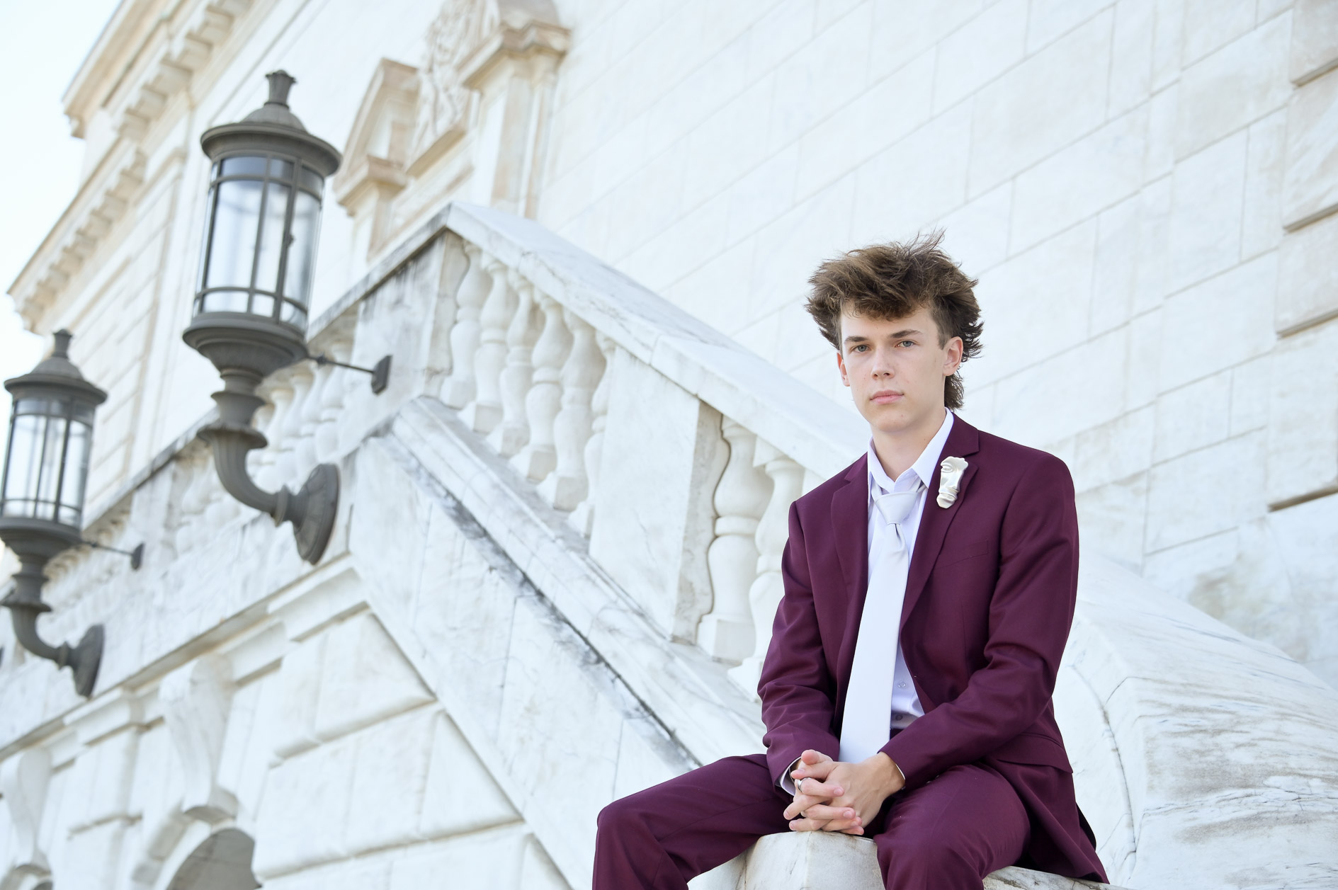 Adam on the DIA steps.