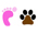 illustration a paw print and hand print