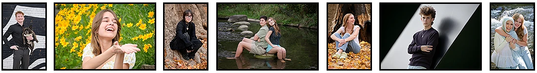 Gallery strip of photo of Oakland County, MI senior during senior sessions.