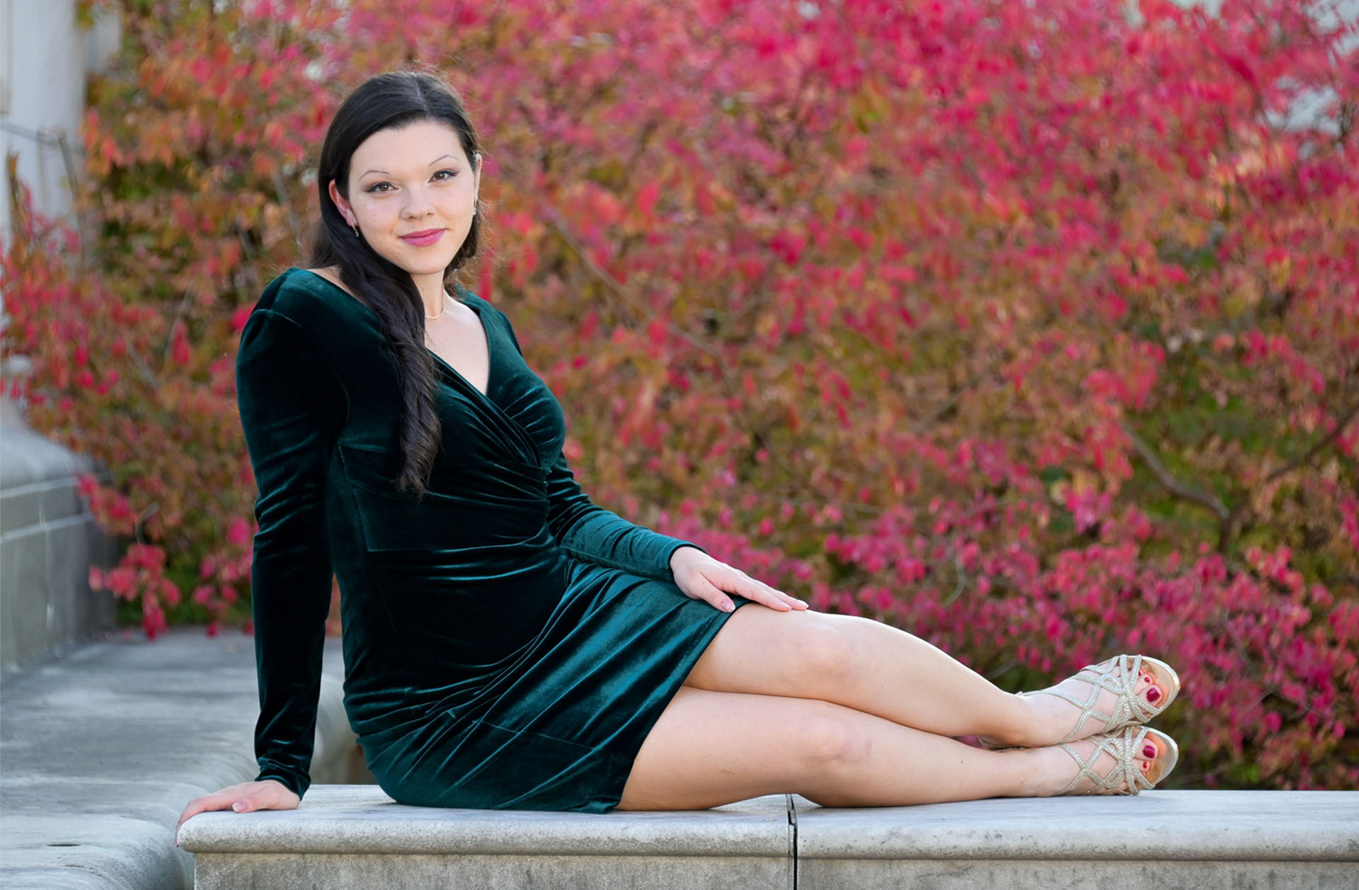 Lots of seniors want their photos in fall, like this Troy High senior, Olivia.