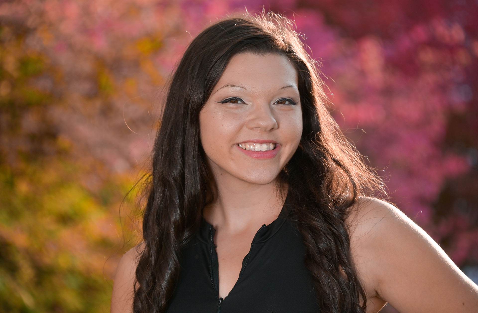 Olivia in the fall at Troy High School in Troy, Michigan.