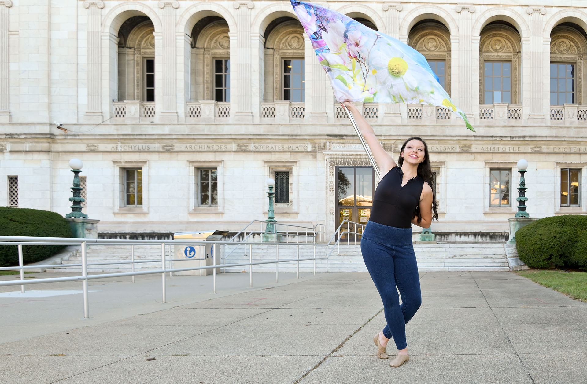Another Color Guard photo taken in an usual, but classic location for senior photography. 